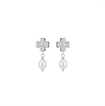Clover and Pearl ørestikker sølv , fra Christina Jewelry & Watches